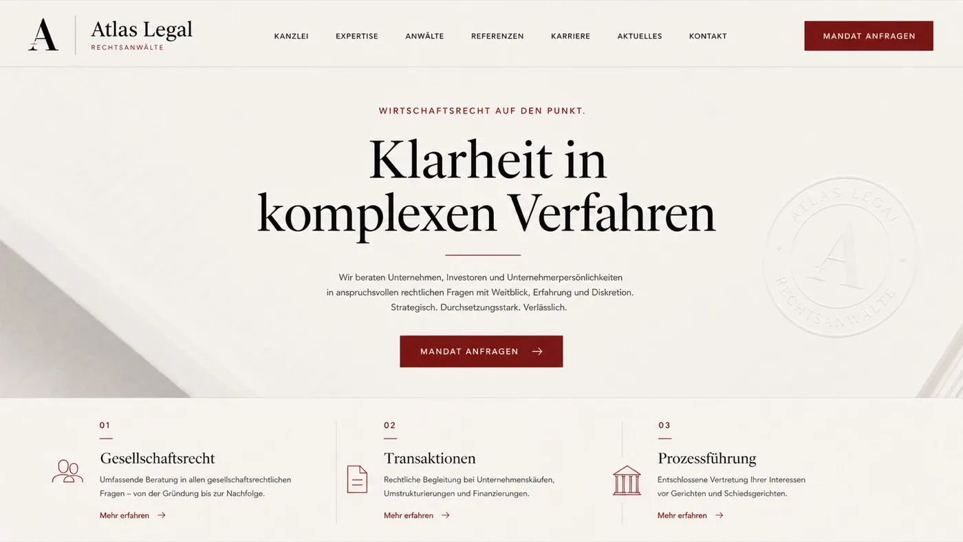 Vorschau einer Kanzlei-Website