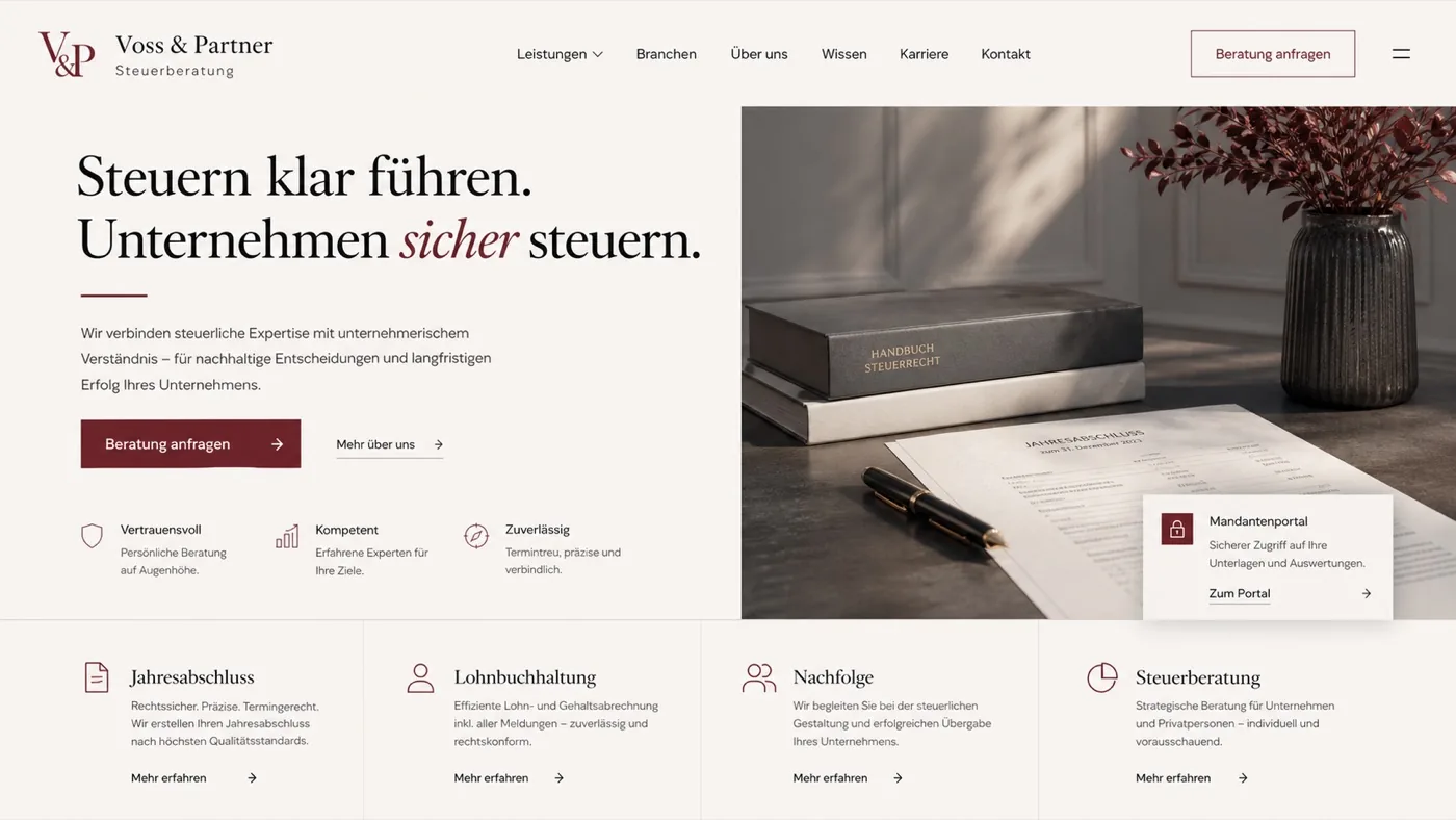 Vorschau einer Steuerberatung-Website